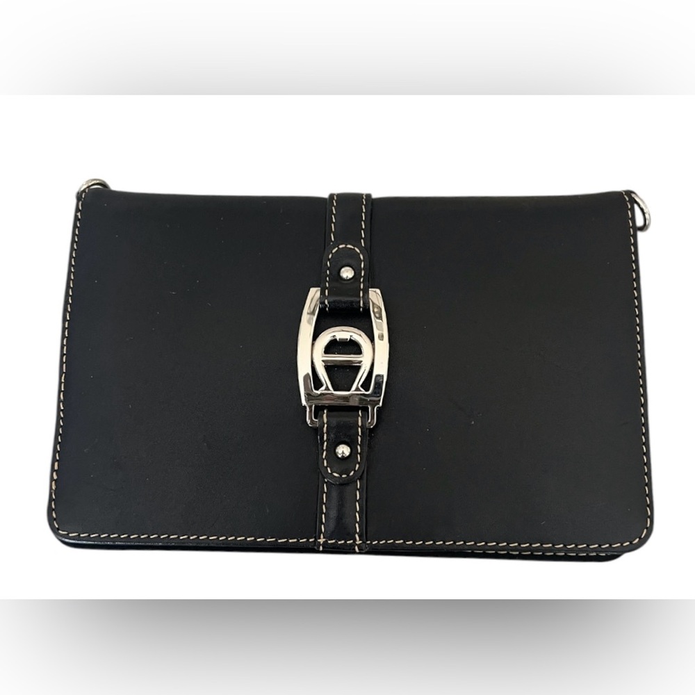 Vintage Etienne Aigner women’s small crossbody black leather purse
